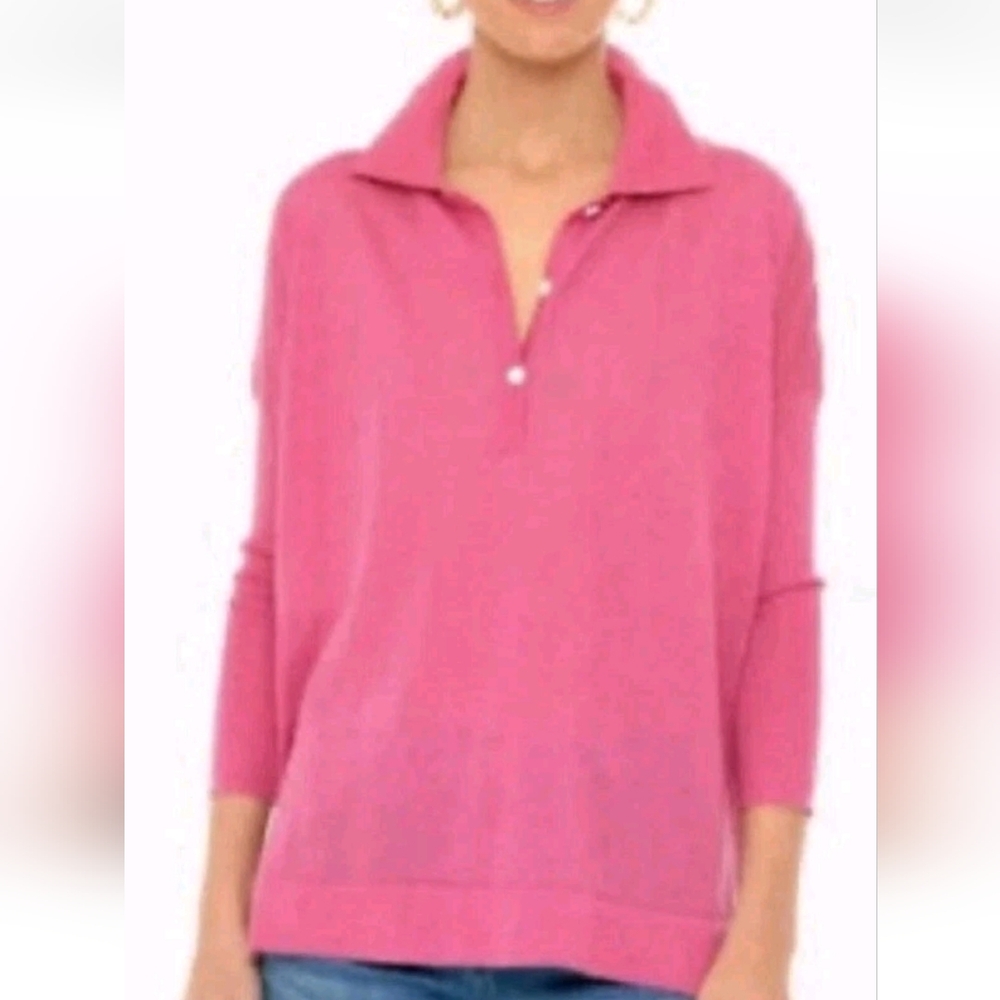 TUCKERNUCK Size M/L Pink Knit Clayton Pullover Top